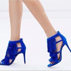 ✨Steve Madden Fringly Cobalt Blue Suede Sz 8 Heels✨